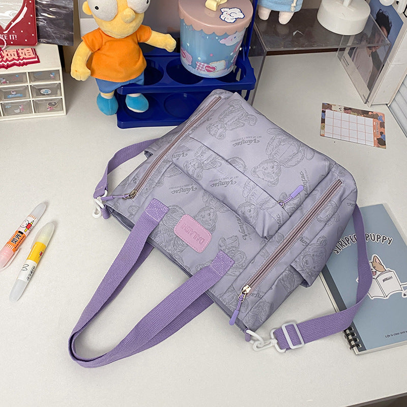 Bear Print Große Kapazität Multi-Pocket Tote Bag Umhängetasche Crossbody Leicht zum Ausgehen Handtasche