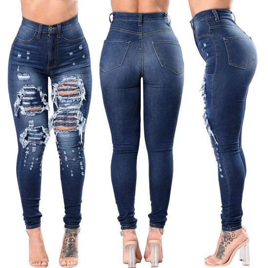 Damen Ripped Denim Jeans